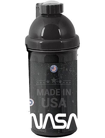 Fles van eau van kunststof NASA 18 cm – Dop zwart met vis
