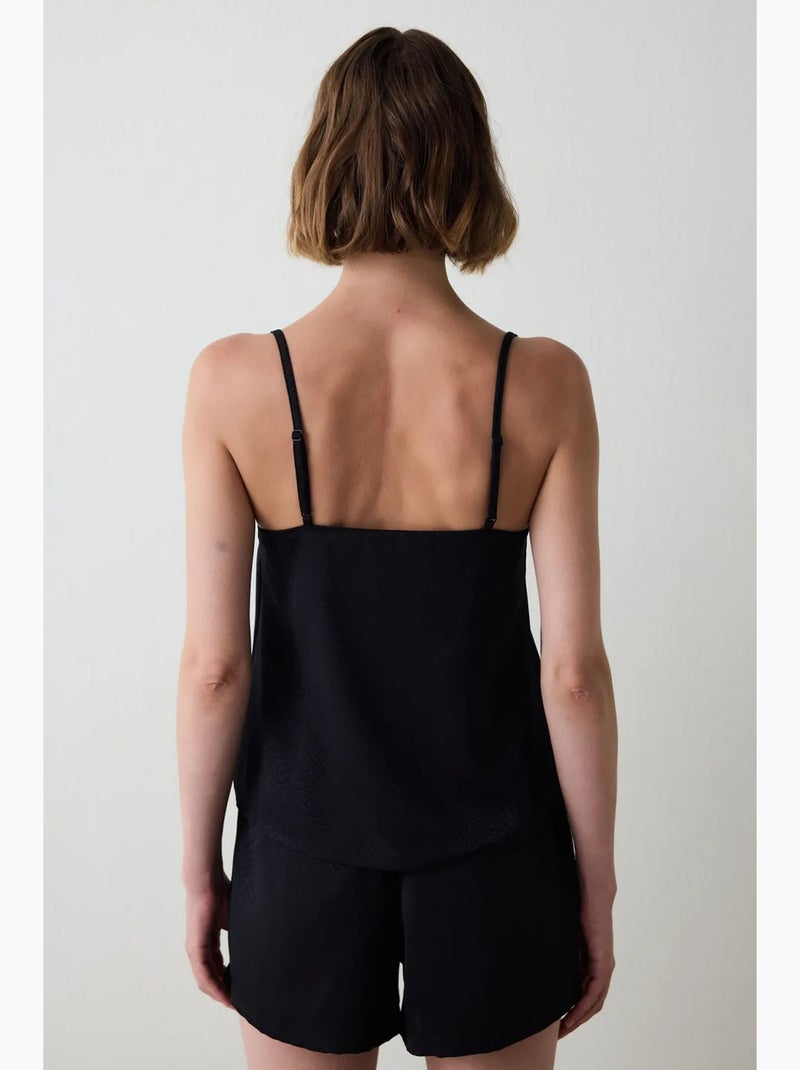 Fleur satijnen pyjamabroek penti Zwart - Kiabi