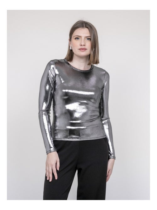 Fleura metallic top met lange mouwen - Kiabi Fleura metallic top met lange mouwen - Kiabi