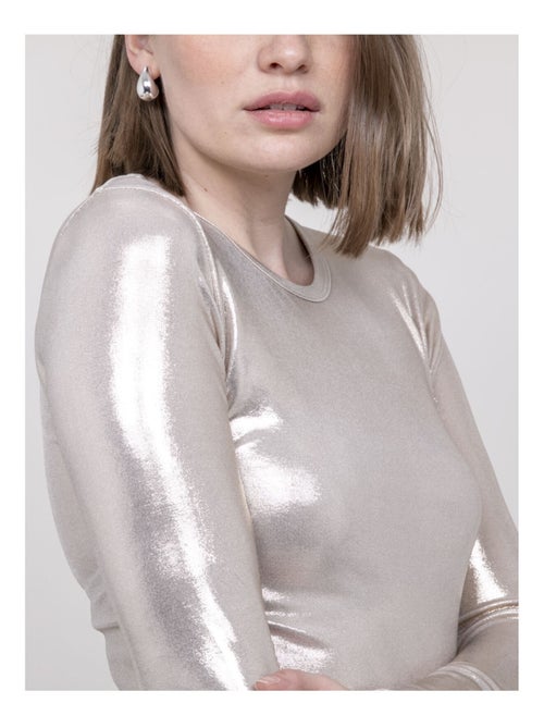 Fleura metallic top met lange mouwen - Kiabi Fleura metallic top met lange mouwen - Kiabi