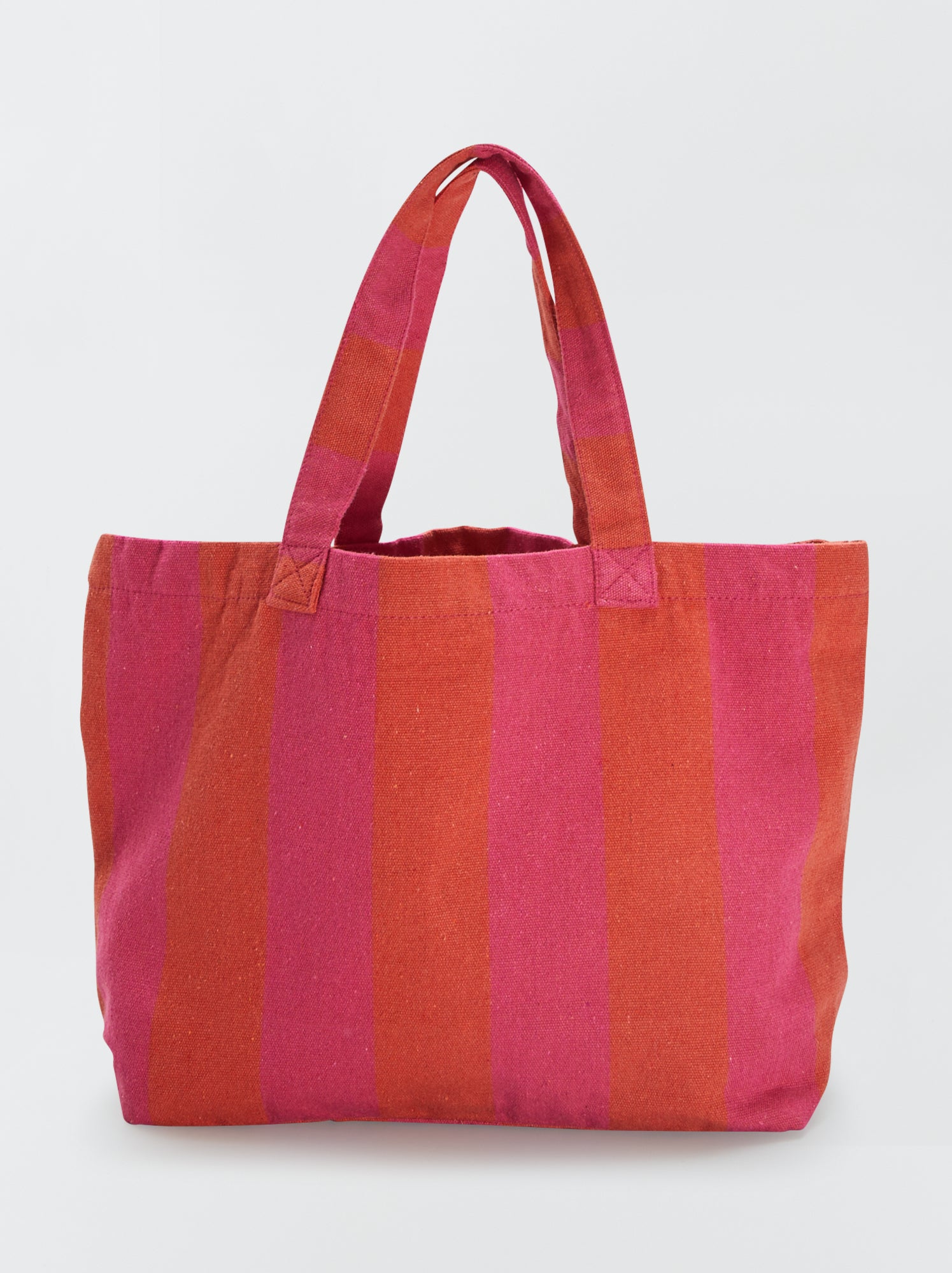 Flexibele stoffen shopper met strepen