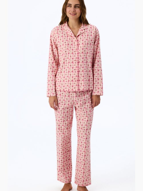 Floral garden geruite pyjamaset met shirt en broek, lange mouwen penti - Kiabi Floral garden geruite pyjamaset met shirt en broek, lange mouwen penti - Kiabi