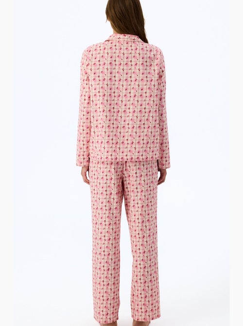 Floral garden geruite pyjamaset met shirt en broek, lange mouwen penti - Kiabi Floral garden geruite pyjamaset met shirt en broek, lange mouwen penti - Kiabi