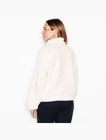 Floral jas bont ecru