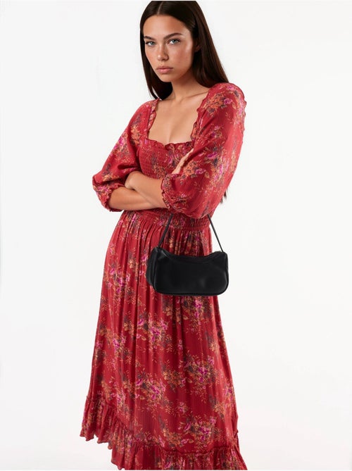Floral midi-jurk met vierkante kraag busem - Kiabi Floral midi-jurk met vierkante kraag busem - Kiabi