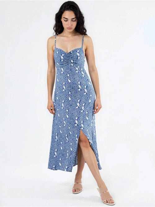 Floral midi slip-jurk met hartvormige hals busem - Kiabi Floral midi slip-jurk met hartvormige hals busem - Kiabi