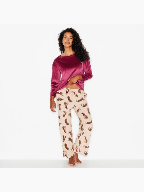 Fluffy fluwelen pyjamabroek multikleur rood - Kiabi Fluffy fluwelen pyjamabroek multikleur rood - Kiabi