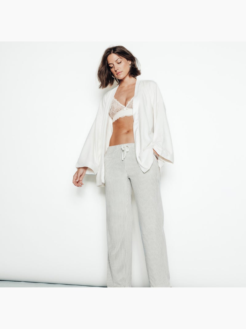 Fluffy pluish pyjamabroek multikleur wit Wit Multikleur - Kiabi