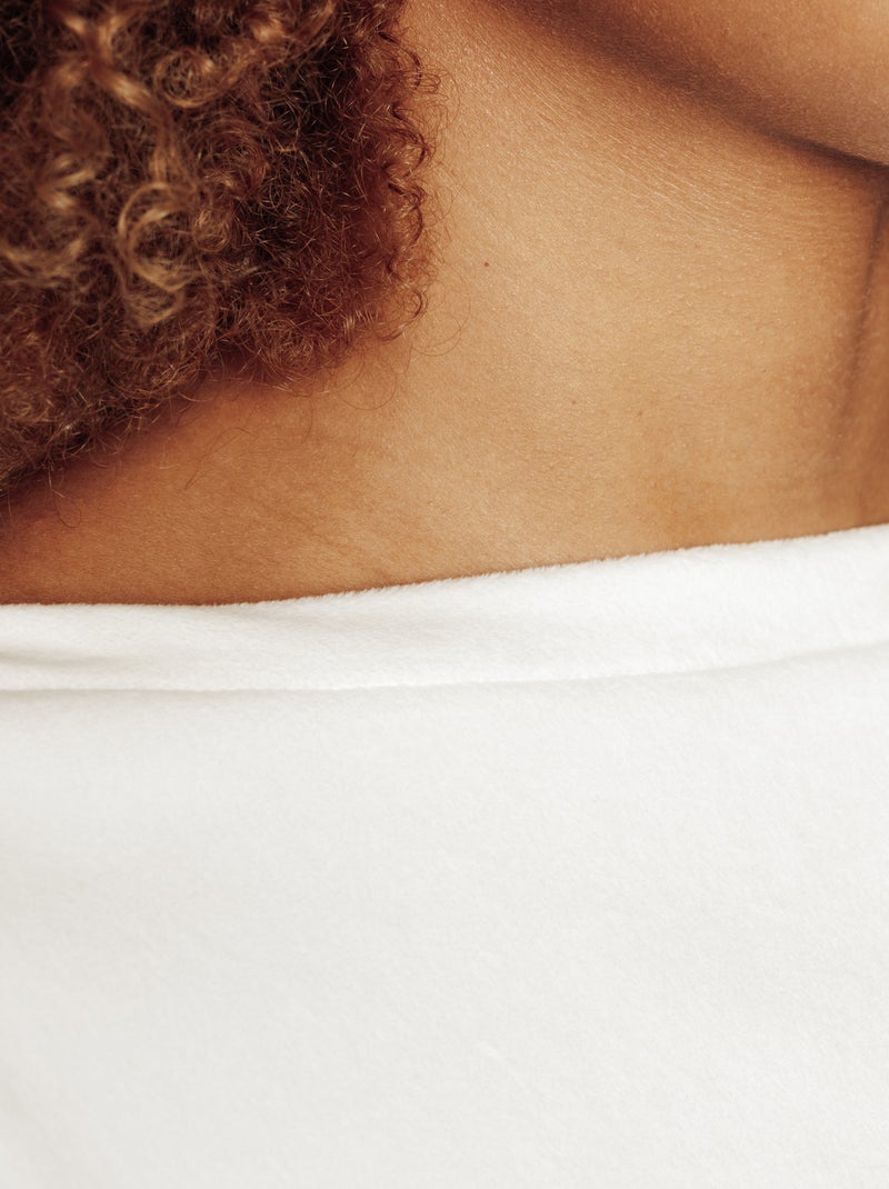 Fluffy t-shirt lange mouwen ecru Ecru - Kiabi