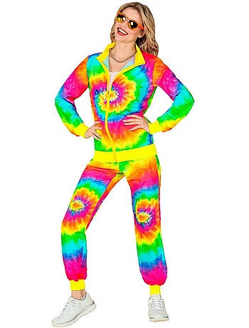 Fluorescerend psychedelisch hippie trainingspak kostuum