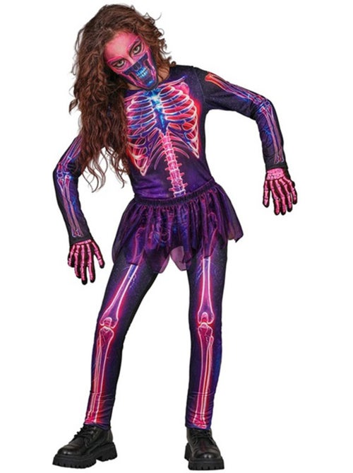 Fluorescerend skeletkostuum met tutu - Kiabi