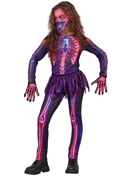 Fluorescerend skeletkostuum met tutu - Kiabi