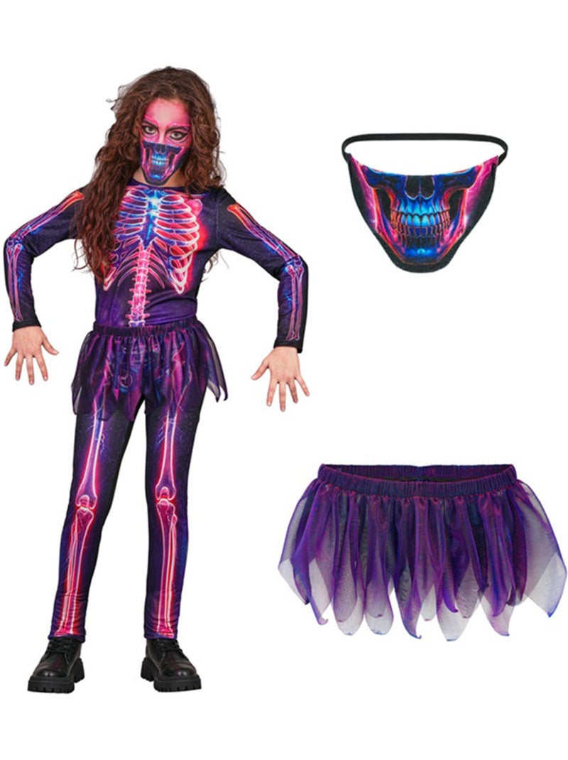 Fluorescerend skeletkostuum met tutu Multicolor - Kiabi