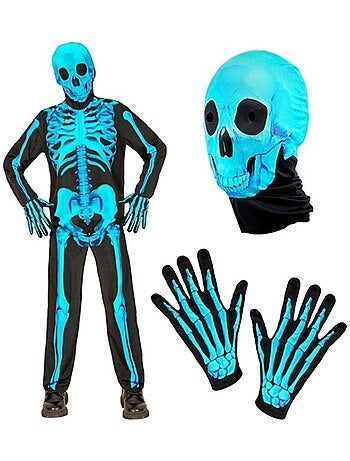 Fluorescerend Skeleton Express-kostuum