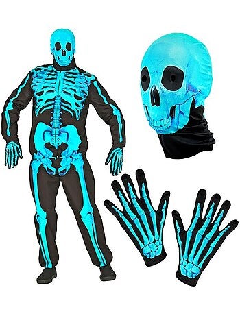 Fluorescerend Skeleton Express-kostuum