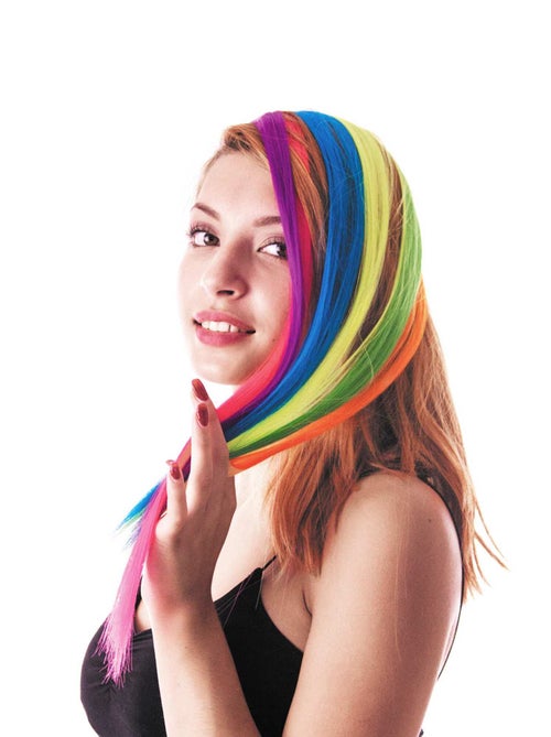 Fluorescerende haarextensies met clipje - Kiabi