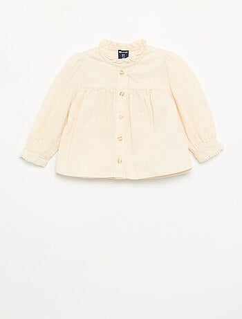 Fluwelen blouse met geborduurde manchetten