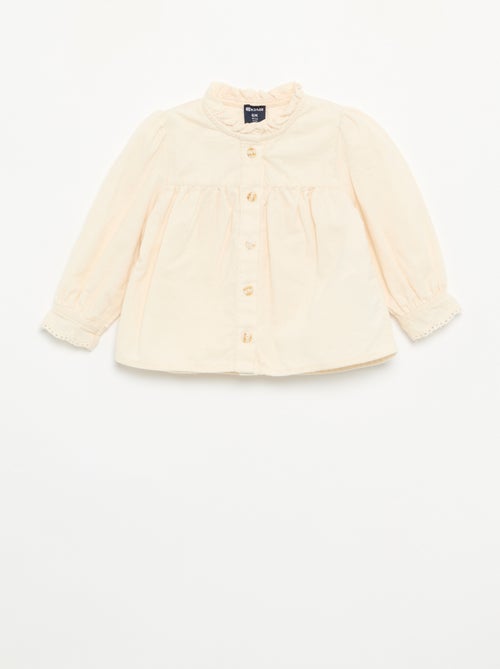 Fluwelen blouse met geborduurde manchetten - Kiabi
