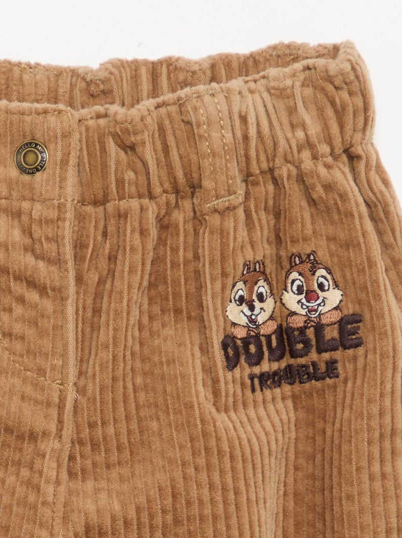 Fluwelen broek 'Disney' Biege - Kiabi