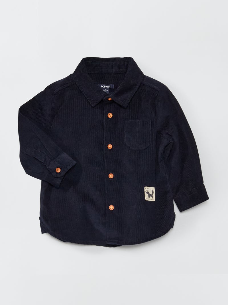 Fluwelen hemdje BLAUW - Kiabi