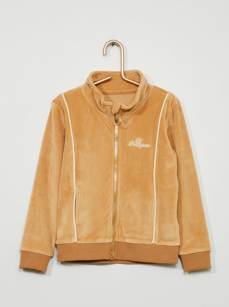 Fluwelen jasje met rits khaki - Kiabi