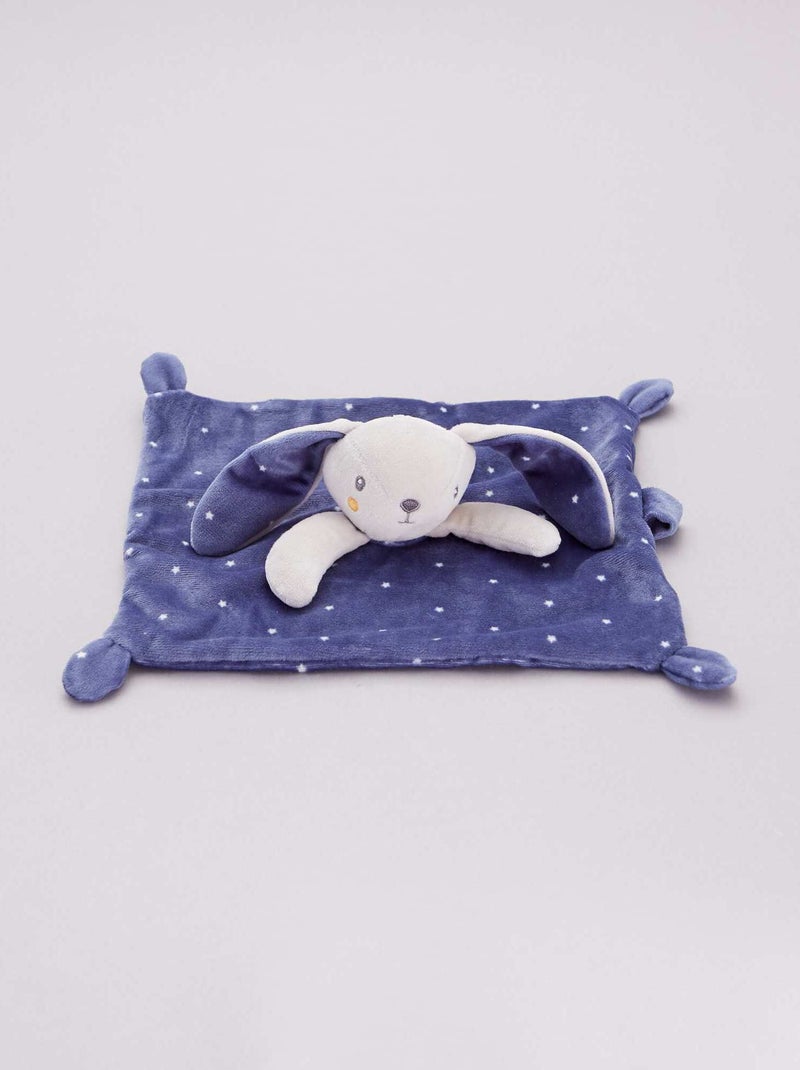 Fluwelen knuffeldoekje BLAUW - Kiabi