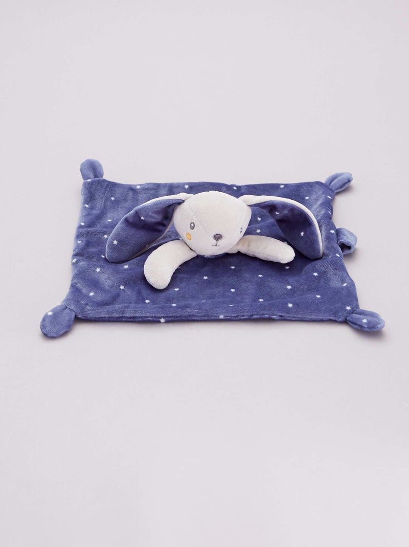 Fluwelen knuffeldoekje BLAUW - Kiabi