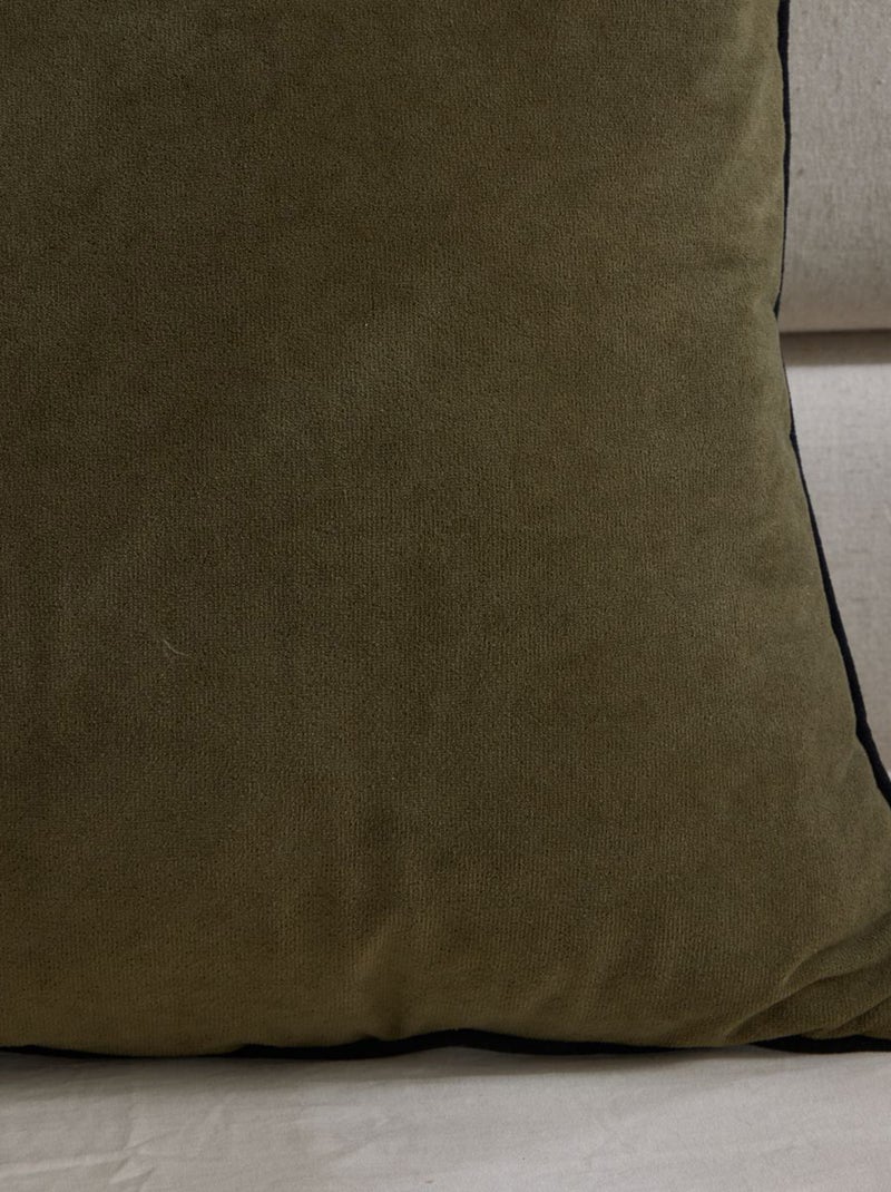 Fluwelen kussen 45 x 45 cm KAKI - Kiabi