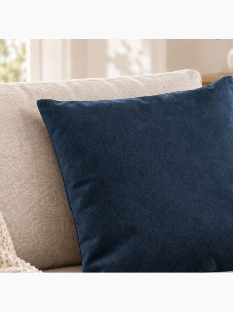Fluwelen kussen met perzikhuideffect Blauw - Kiabi