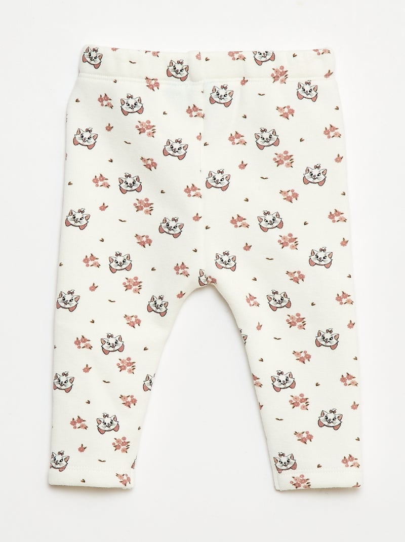 Fluwelen legging met all-over motief 'Disney' Wit - Kiabi