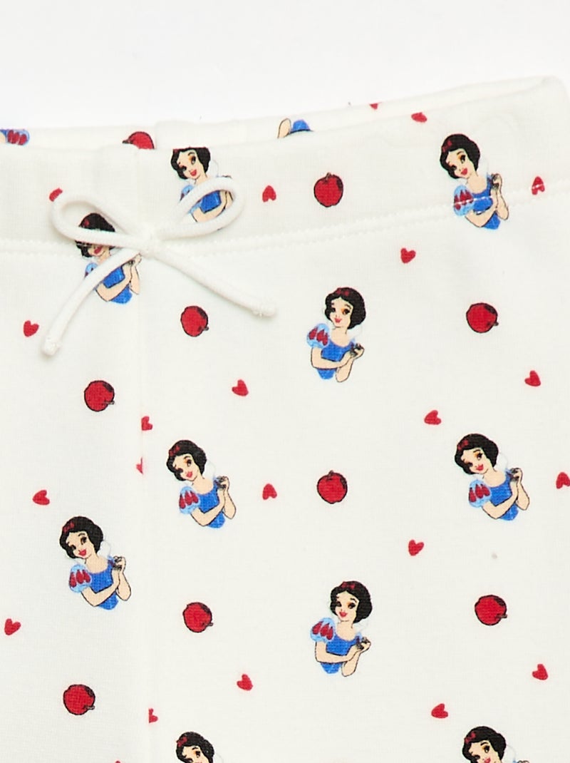 Fluwelen legging met all-over motief 'Disney' Wit - Kiabi