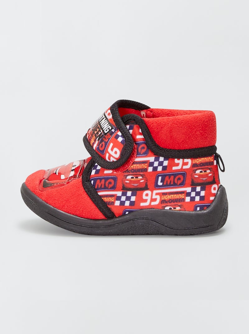 Fluwelen pantoffels 'Cars' rood - Kiabi