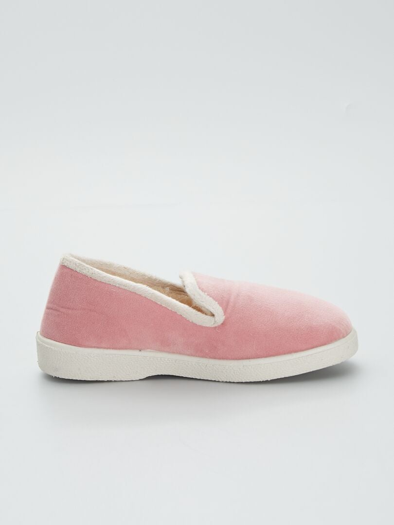 Fluwelen pantoffels roze - Kiabi