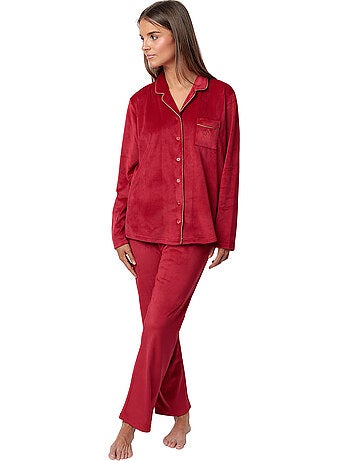 Fluwelen pyjama broek shirt velvet luxe