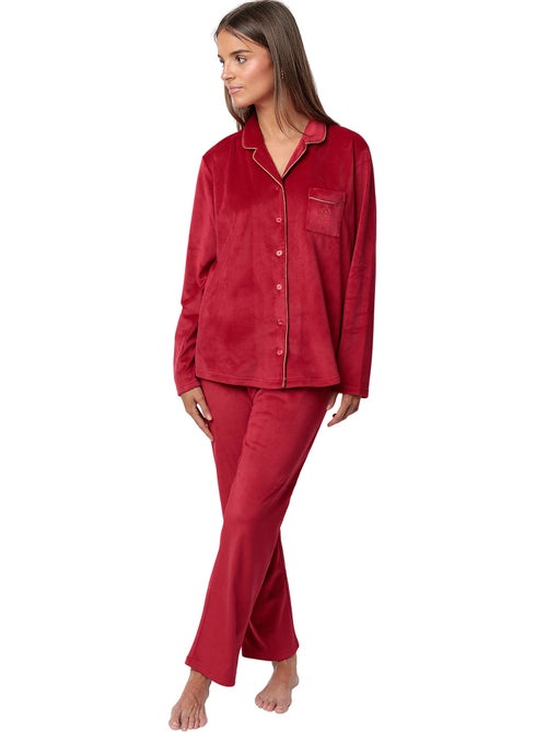 Fluwelen pyjama broek shirt velvet luxe - Kiabi