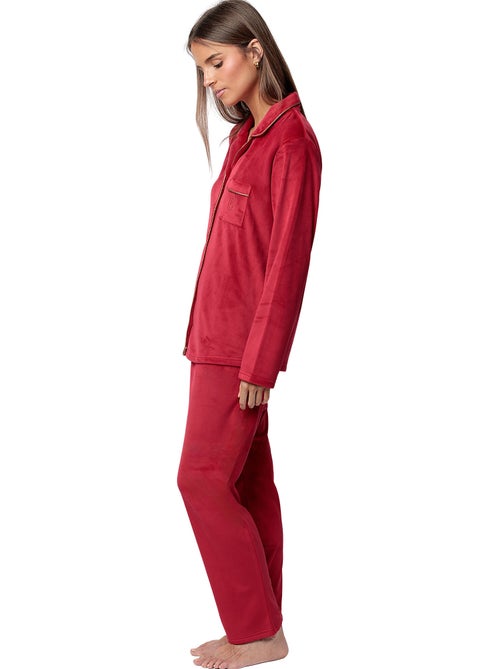 Fluwelen pyjama broek shirt velvet luxe - Kiabi