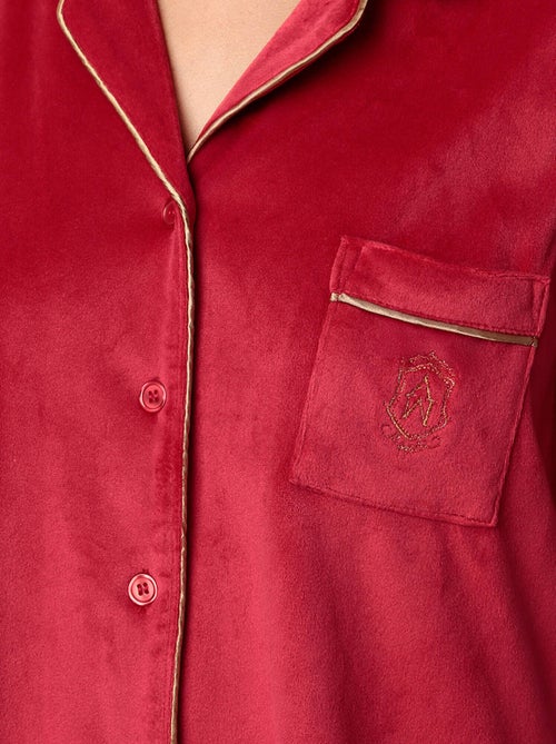 Fluwelen pyjama broek shirt velvet luxe - Kiabi