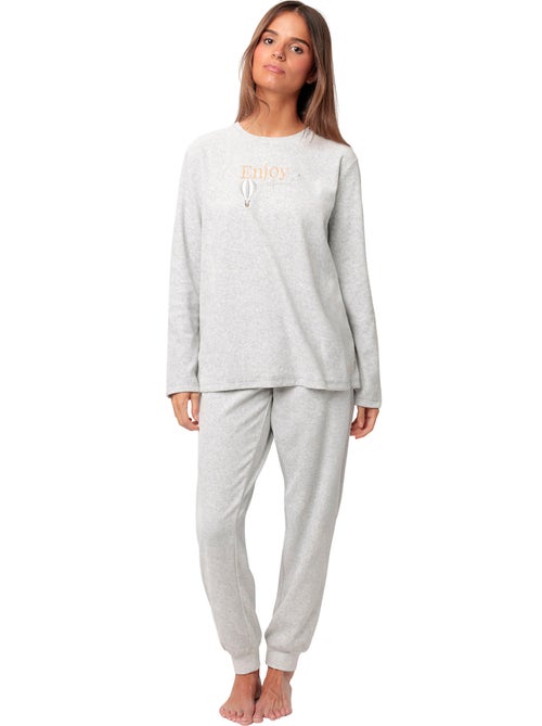 Fluwelen pyjama broek top lange mouwen enjoy every moment - Kiabi Fluwelen pyjama broek top lange mouwen enjoy every moment - Kiabi