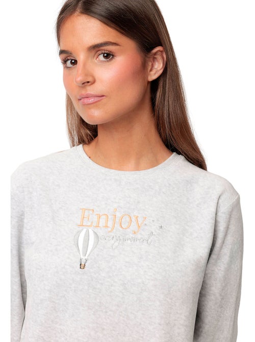 Fluwelen pyjama broek top lange mouwen enjoy every moment - Kiabi Fluwelen pyjama broek top lange mouwen enjoy every moment - Kiabi