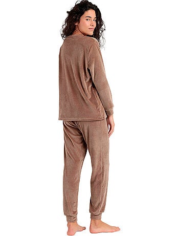 Fluwelen pyjama broek top lange mouwen relax home