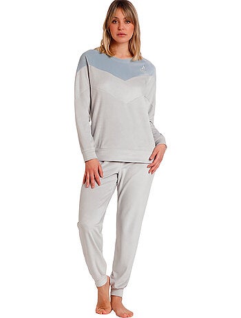 Fluwelen pyjama broek top lange mouwen soft home