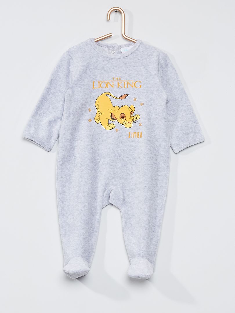 Fluwelen pyjama 'De Leeuwenkoning' GRIJS - Kiabi