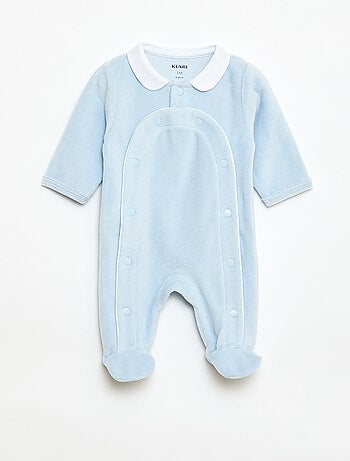 Fluwelen pyjama met Peter Pan-kraagje