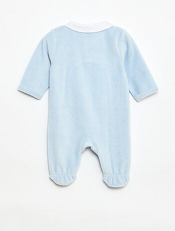 Fluwelen pyjama met Peter Pan-kraagje