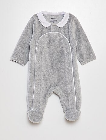 Fluwelen pyjama met Peter Pan-kraagje