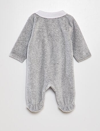 Fluwelen pyjama met Peter Pan-kraagje