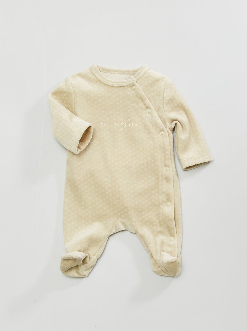 Fluwelen pyjama met ruimteprint KAKI - Kiabi