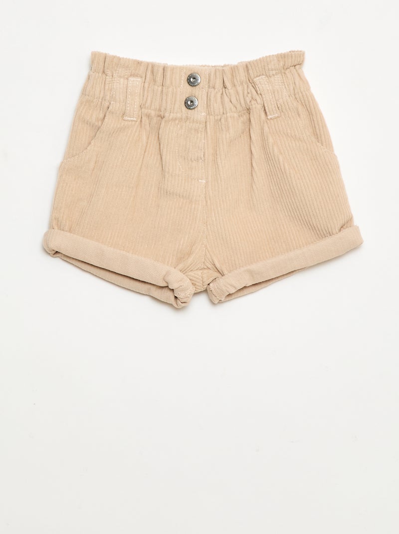Fluwelen short Biege - Kiabi