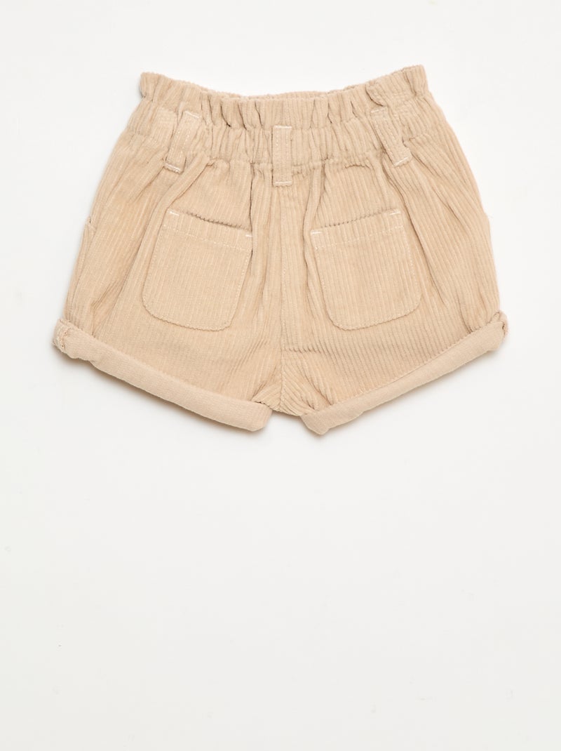 Fluwelen short Biege - Kiabi