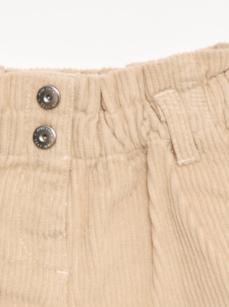 Fluwelen short Biege - Kiabi